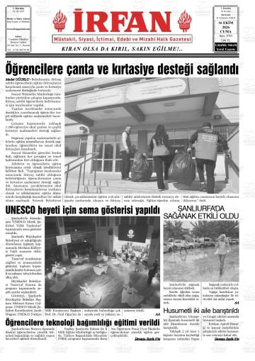 İrfan gazetesi ilk sayfası