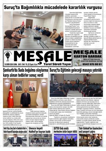 Meşale gazetesi ilk sayfası