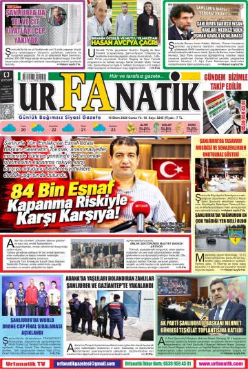 Urfanatik gazetesi ilk sayfası
