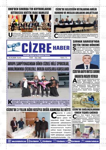 Cizre Haber gazetesi ilk sayfası