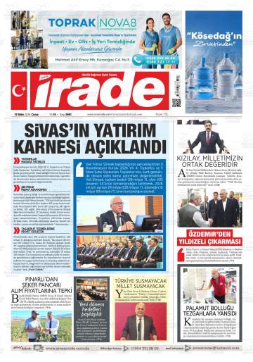 Sivas İrade gazetesi ilk sayfası