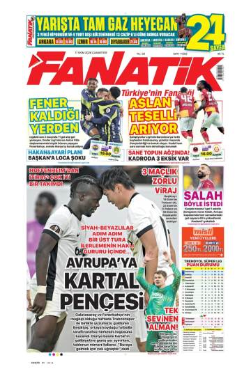 Fanatik gazetesi ilk sayfası