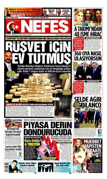 Nefes gazetesi ilk sayfası