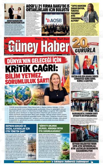 Adana Güney Haber gazetesi ilk sayfası