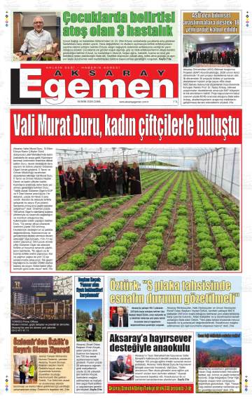 Aksaray Egemen gazetesi ilk sayfası
