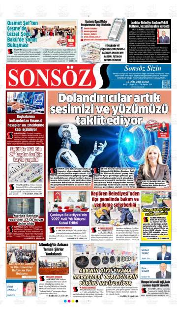 Sonsöz gazetesi ilk sayfası