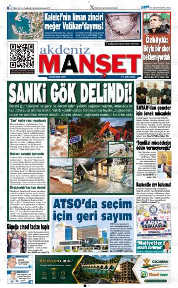 Akdeniz Manşet gazetesi ilk sayfası