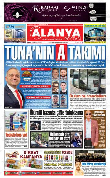 Alanya Postası gazetesi ilk sayfası