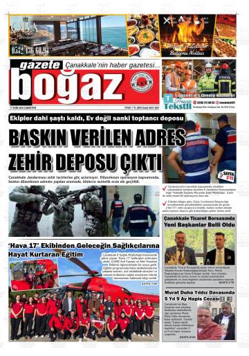 Boğaz gazetesi ilk sayfası