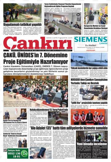Çankırı gazetesi ilk sayfası