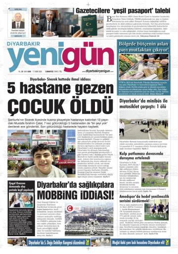 Diyarbakır Yenigün gazetesi ilk sayfası