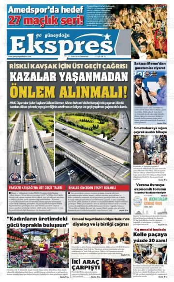 Ge Güneydoğu Ekspres gazetesi ilk sayfası