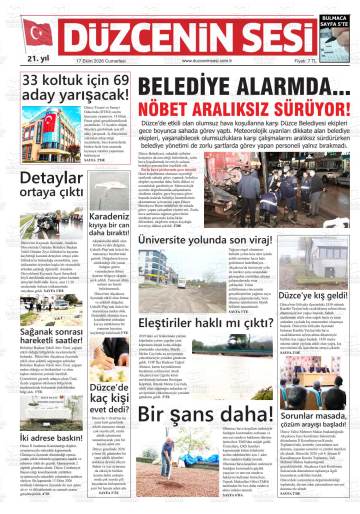 Düzcenin Sesi gazetesi ilk sayfası