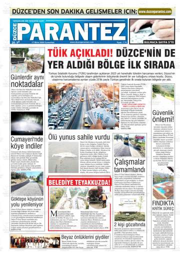 Düzce Parantez gazetesi ilk sayfası