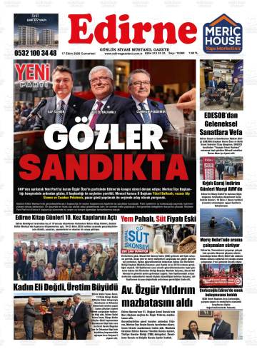 Edirne gazetesi ilk sayfası