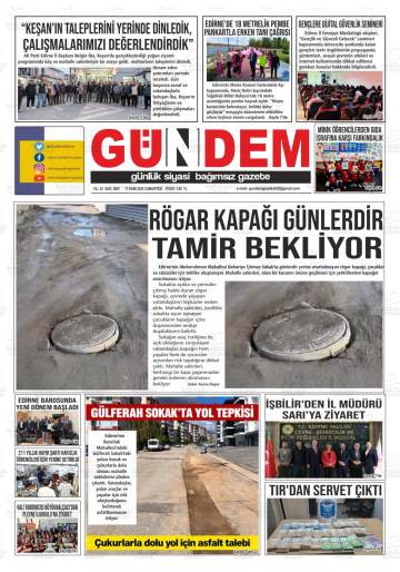 Gündem gazetesi ilk sayfası