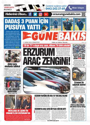 Günebakış gazetesi ilk sayfası