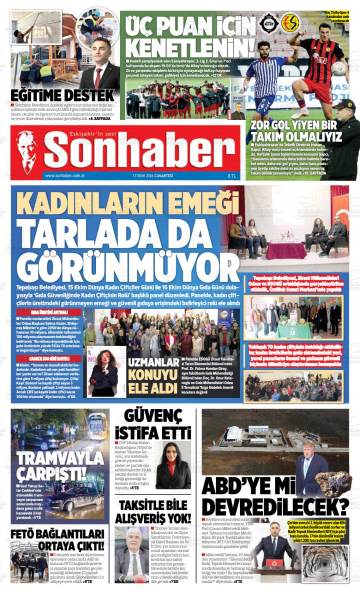 Sonhaber gazetesi ilk sayfası
