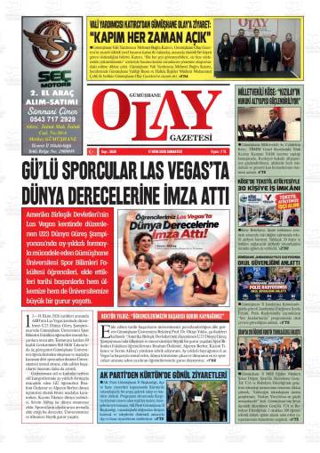 Gümüşhane Olay gazetesi ilk sayfası