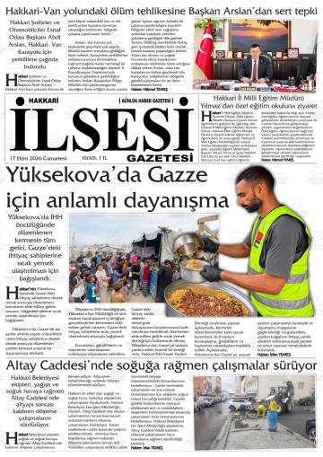 Hakkari İl Sesi gazetesi ilk sayfası