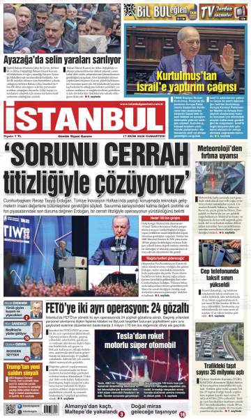 İstanbul gazetesi ilk sayfası