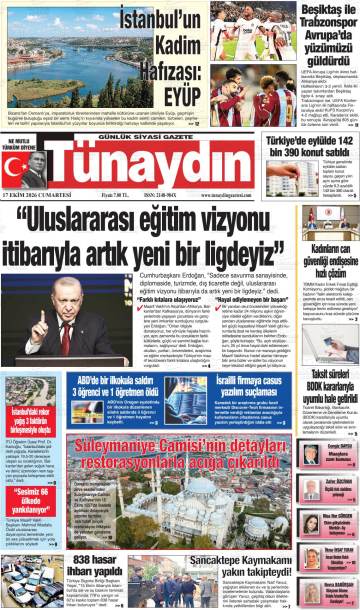 Tünaydın gazetesi ilk sayfası