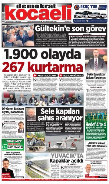 Kocaeli Demokrat gazetesi ilk sayfası