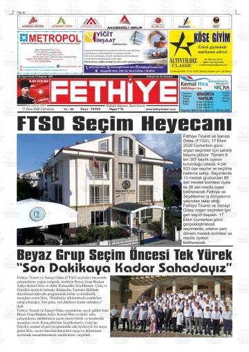 Fethiye gazetesi ilk sayfası