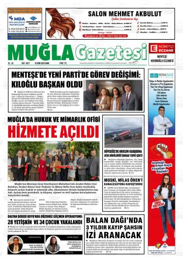 Muğla gazetesi ilk sayfası