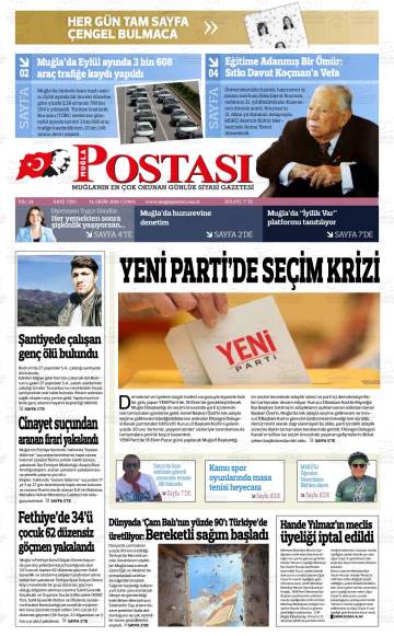 Muğla Postası gazetesi ilk sayfası