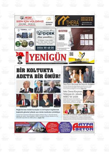 Muğla Yenigün gazetesi ilk sayfası