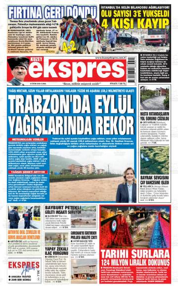 Kuzey Ekspres gazetesi ilk sayfası