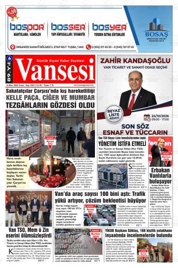 Vansesi gazetesi ilk sayfası