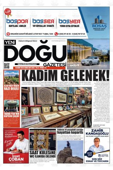 Yeni Doğu gazetesi ilk sayfası