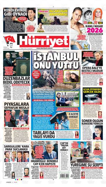Hürriyet gazetesi ilk sayfası