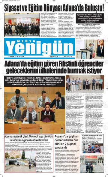 Medya Yenigün gazetesi ilk sayfası