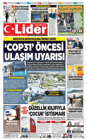 Lider gazetesi ilk sayfası