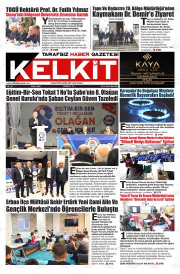 Kelkit gazetesi ilk sayfası