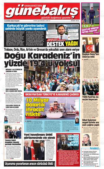 Karadeniz'den Günebakış gazetesi ilk sayfası