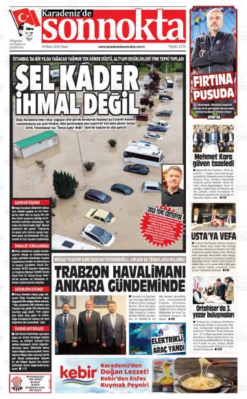Karadeniz'de Sonnokta gazetesi ilk sayfası