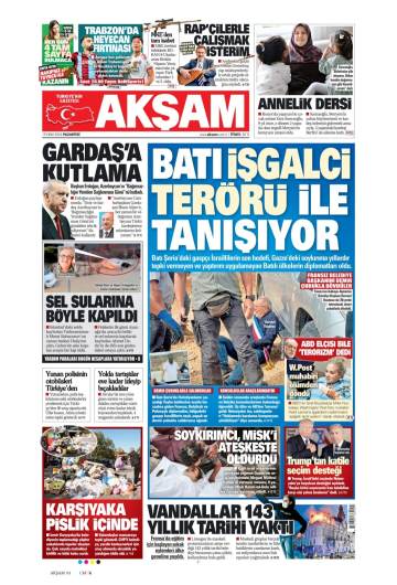 Akşam gazetesi manşeti