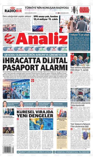 Analiz gazetesi manşeti