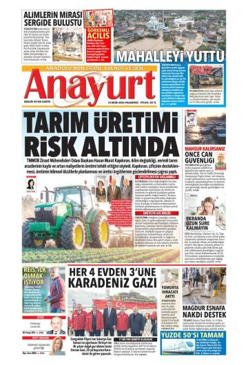 Anayurt gazetesi manşeti