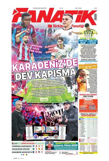 Fanatik gazetesi manşeti