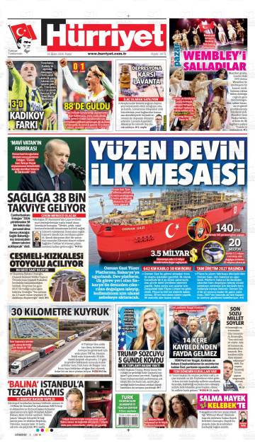Hürriyet gazetesi manşeti