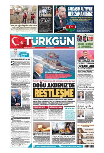 Türkgün gazetesi manşeti