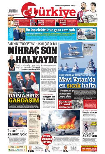 Türkiye gazetesi manşeti