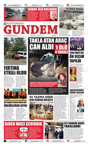 Kastamonu Gündem gazetesi ilk sayfası