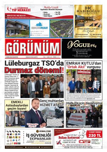 Görünüm gazetesi ilk sayfası