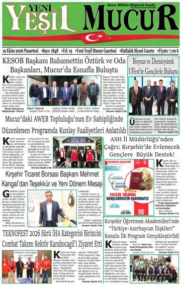 Yeni Yeşil Mucur gazetesi ilk sayfası